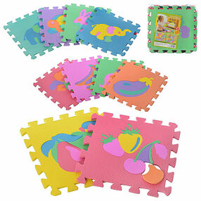 килимок мозаїка m 0376 eva тварини - фрукти 10 деталей