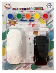 набір дитячий 8 - 4 гіпсова фігурка-машинка фарби пензлик клей