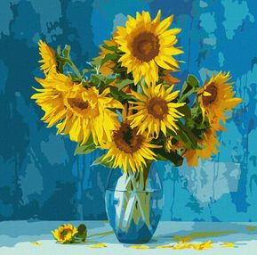 Розпис по номерах 40х40 КНО3206 Улюблені соняшники "Ідейка"