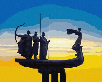 картина по номерам ідейка 40х50 КНО4863 Засновники києва розпис по номерах  ціна