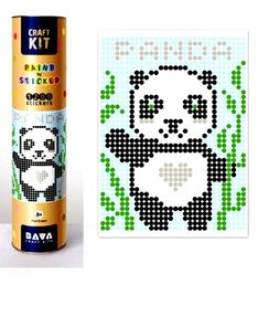 картина по номерам (1852) панда + 1200 наліпки в тубусі розмір 33х48 см умняшка (4820129201852)