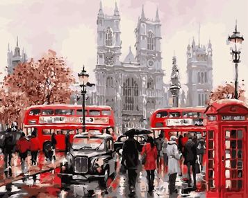 Розпис по номерах 40х50 GX8088 Дощовий Лондон brushme Брашми