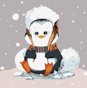 Розпис по номерах 25х25 КНО2372 Маленький пінгвінчик "Ідейка" повтор