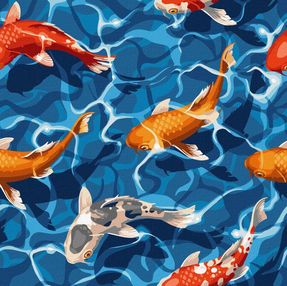 Розпис по номерах 40х40 КНО4321 Японські карпи "Ідейка"