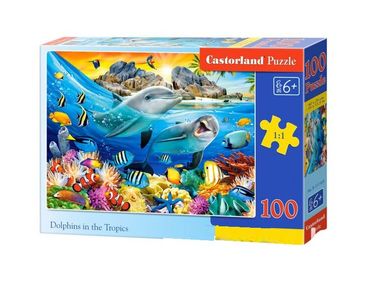 пазли castorland 100 елементів дельфіни в тропіках артикул 111169