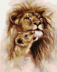 Розпис по номерах 40х50 КНО4314 Левова ніжність "Ідейка"