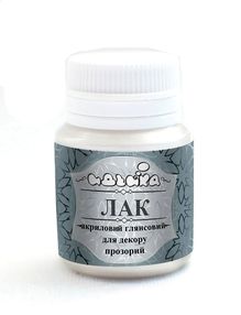 Лак акриловий глянсовий прозорий 20мл "Ідейка"