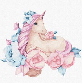 Розпис по номерах 30х30 КНО2344 Казковий одноріг "Ідейка"