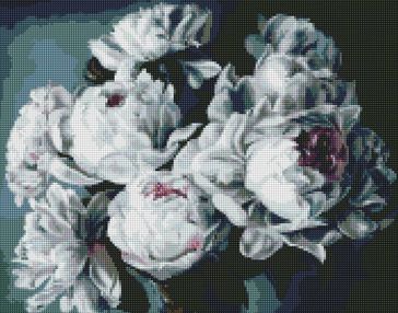 Алмазна мозаїка 40х50 АМО7117 Білосніжні півонії "Ідейка"