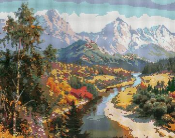 Алмазна мозаїка 40х50 АМО7143 Осінь в горах "Ідейка"