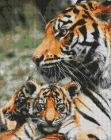 Алмазна мозаїка 40х50 АМО7201 Смугаста сімейка "Ідейка"