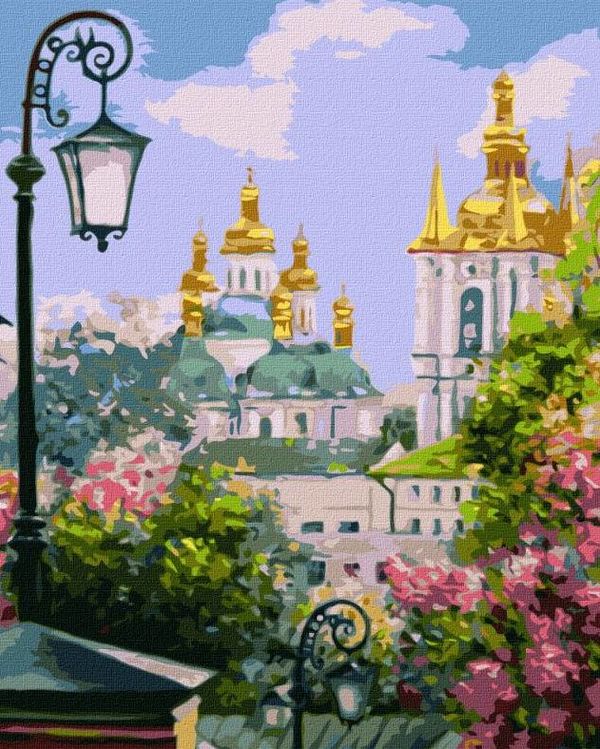 Розпис по номерах 40х50 КНО3629 Київ золотоверхий навесні Ідейка Ціна (цена) 142.30грн. | придбати  купити (купить) Розпис по номерах 40х50 КНО3629 Київ золотоверхий навесні Ідейка доставка по Украине, купить книгу, детские игрушки, компакт диски 0
