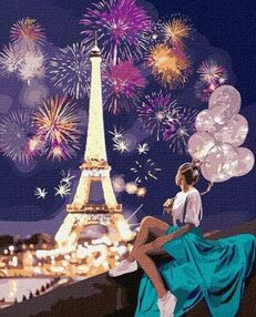 Розпис по номерах 40х50 КНО4792 Яскравий Париж "Ідейка"