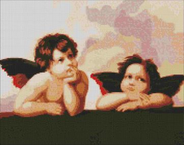 Алмазна мозаїка 40х50 АМО7222 Чарівні янголятка "Ідейка"