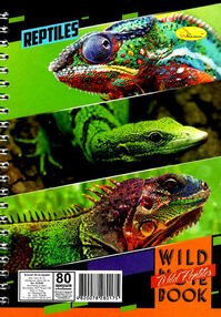 блокнот А5 80 аркушів лакована обкладинка пружина збоку в асортименті