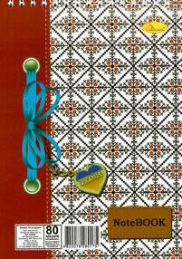 блокнот А5 80 аркушів лакована обкладинка пружина зверху в асортименті