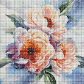 Алмазна мозаїка 40х40 АМО7284 Краса півоній "Ідейка"