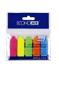 закладки з клейким шаром "Стрілки" 12х45мм 125шт/5 неон кол