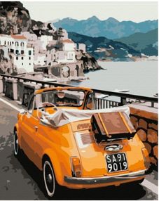 Розпис по номерах 40х50 BS39476 Ретро автомобіль brushme Брашми