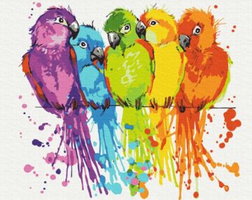 Розпис по номерах 40х50 BS28115 Різнокольорові папуги brushme Брашми