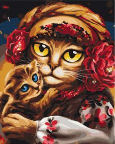 Розпис по номерах 40х50 BS53117 Сім'я котиків brushme Брашми