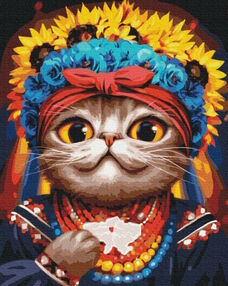 Розпис по номерах 40х50 BS53310 Киця Авторка brushme Брашми