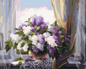 Розпис по номерах 40х50 BS8260 Бузок біля вікна brushme Брашми