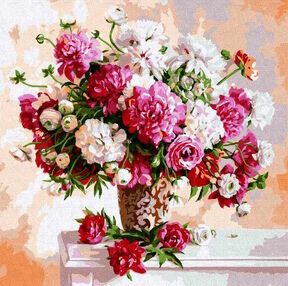 Розпис по номерах 50х50 КНО13117 Надихаючись півоніями "Ідейка"