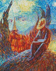 Алмазна мозаїка 40х50 АМО7244 Українська зоряна ніч "Ідейка"