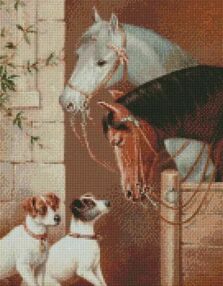 Алмазна мозаїка 40х50 АМО7295 Зустріч у стайні "Ідейка"