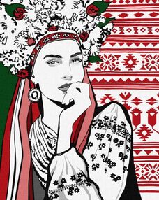 Розпис по номерах 40х50 КНО4977 Чарівна українка "Ідейка"