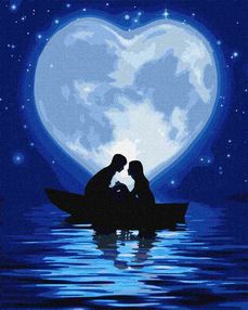 Розпис по номерах 40х50 КНО4844 Поцілунок під місяцем "Ідейка"