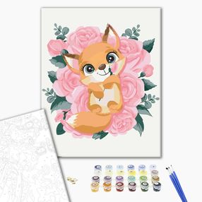 Розпис по номерах 30х40 KBS0001 Лисичка в квітах brushme Брашми