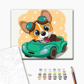 Розпис по номерах 30х40 KBS0073 Коргі за кермом brushme Брашми