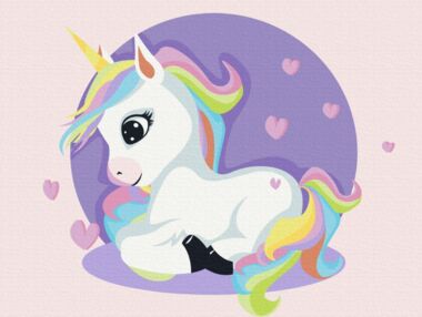 Розпис по номерах 30х40 KBS0074 Єдиноріг у сердечках brushme Брашми