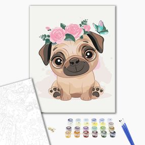 Розпис по номерах 30х40 KBS7106 Милий мопс brushme Брашми