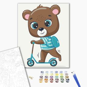 Розпис по номерах 30х40 KBS7120 Ведмедик школярик brushme Брашми