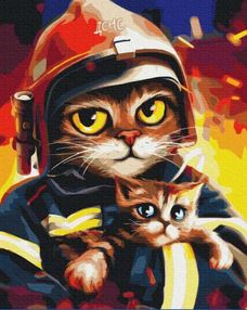 Розпис по номерах 40х50 BS53236 Котик ДСНС brushme Брашми