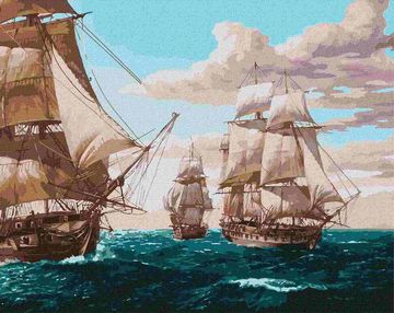 Розпис по номерах 40х50 КНО2764 Білі вітрила "Ідейка"