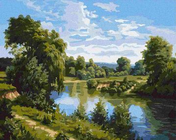 Розпис по номерах 40х50 КНО2877 Літній пейзаж "Ідейка"