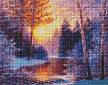 Алмазна мозаїка 40х50 АМО7319 Зимовий ранок "Ідейка"