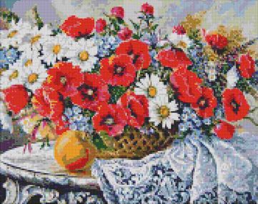 Алмазна мозаїка 40х50 АМО7329 Натюрморт з маками "Ідейка"