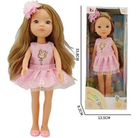 лялька з довгим волоссям і бантом розмір 33см LS1301-8
