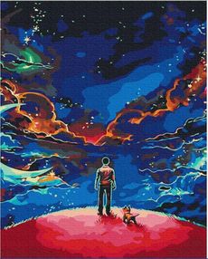 Розпис по номерах 40х50 BS30081 Маленький принц у космосі brushme Брашми