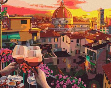 Розпис по номерах 40х50 BS51583 Затишний вечір з вином brushme Брашми