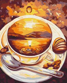 Розпис по номерах 40х50 BS51868 Схід сонця в чашці brushme Брашми