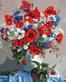 Розпис по номерах 40х50 BS7806 Маки у вазі brushme Брашми