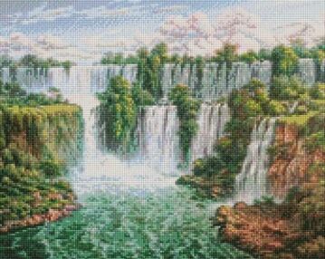 Алмазна мозаїка 40х50 АМО7278 Мальовничий водоспад "Ідейка"