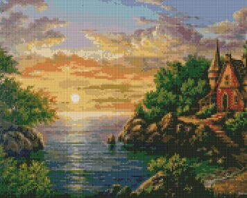 Алмазна мозаїка 40х50 АМО7345 Захід сонця "Ідейка"