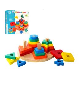 гра деревяна md 2630 геометріка фігури 20 штук